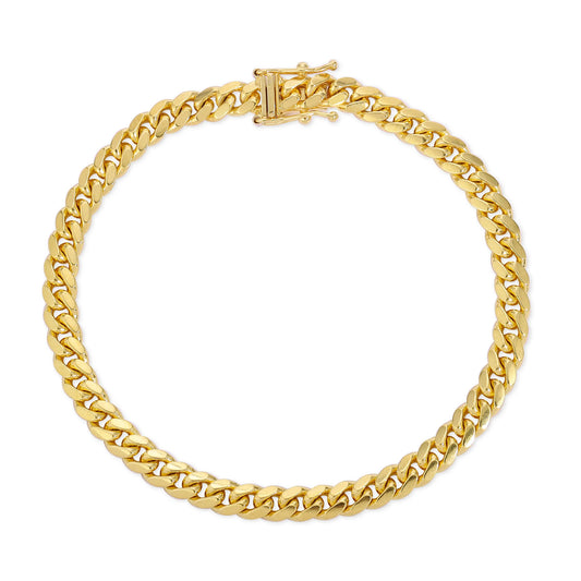 5mm 14K Solid Miami Cuban Bracelet - 8 Inches