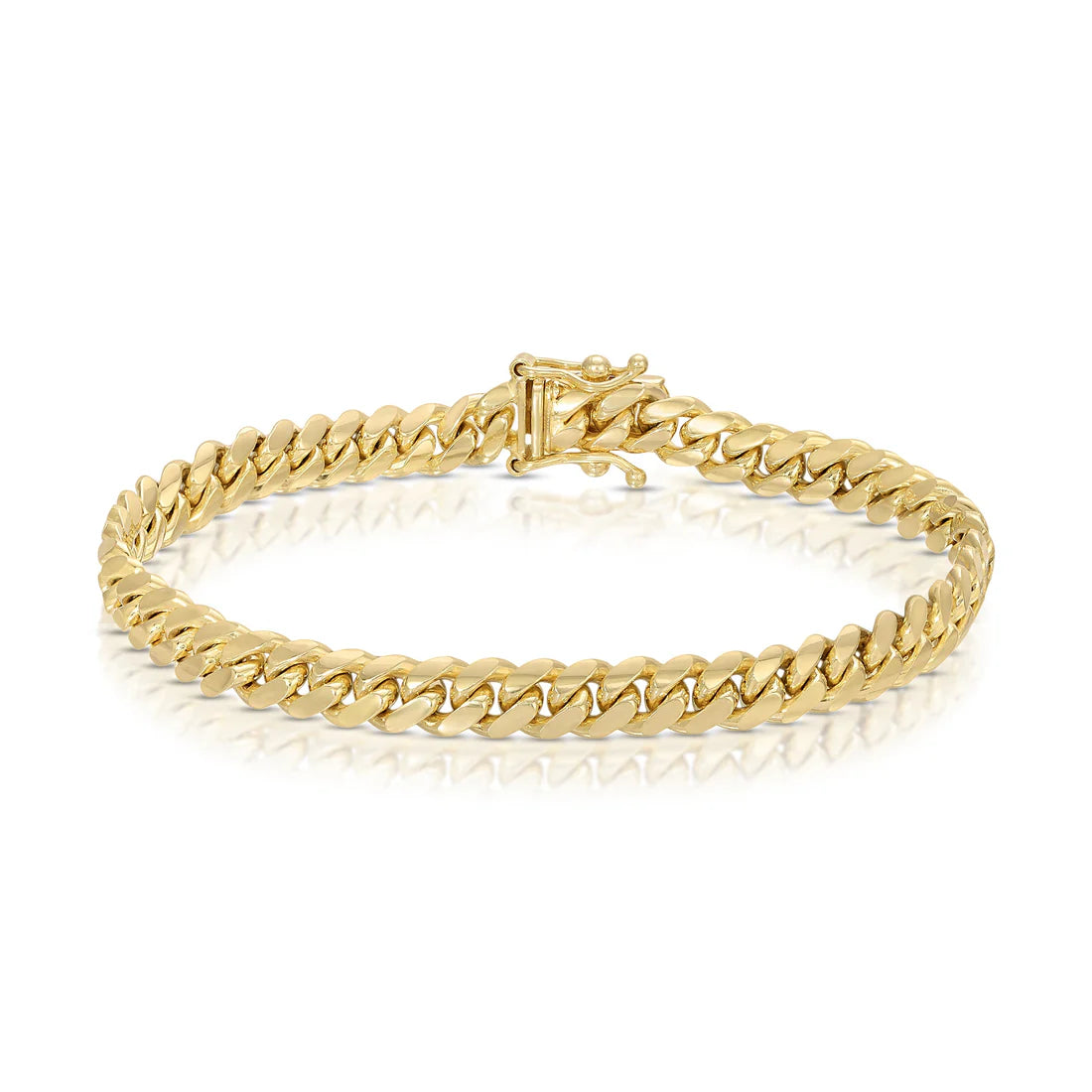 5mm 14K Solid Miami Cuban Bracelet - 8 Inches